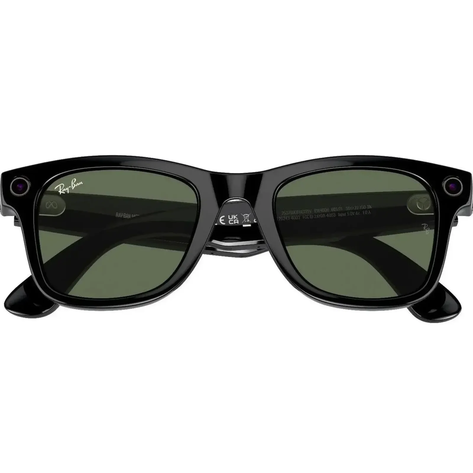 Смарт-окуляри Ray-Ban Meta Wayfarer Gen 2 Standard Shiny Black Frame / G-15 Green Lenses (RW4012 601/71 50-22)