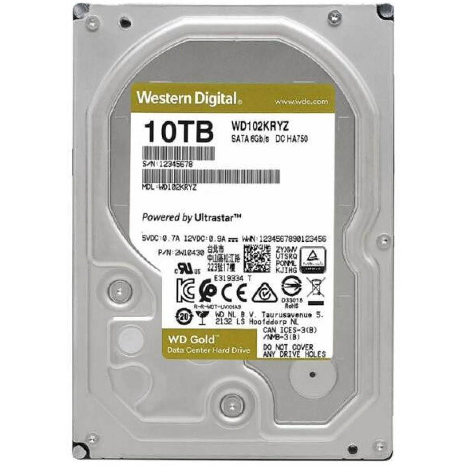 Жесткий диск WD Gold Enterprise Class 10 TB (WD102KRYZ)