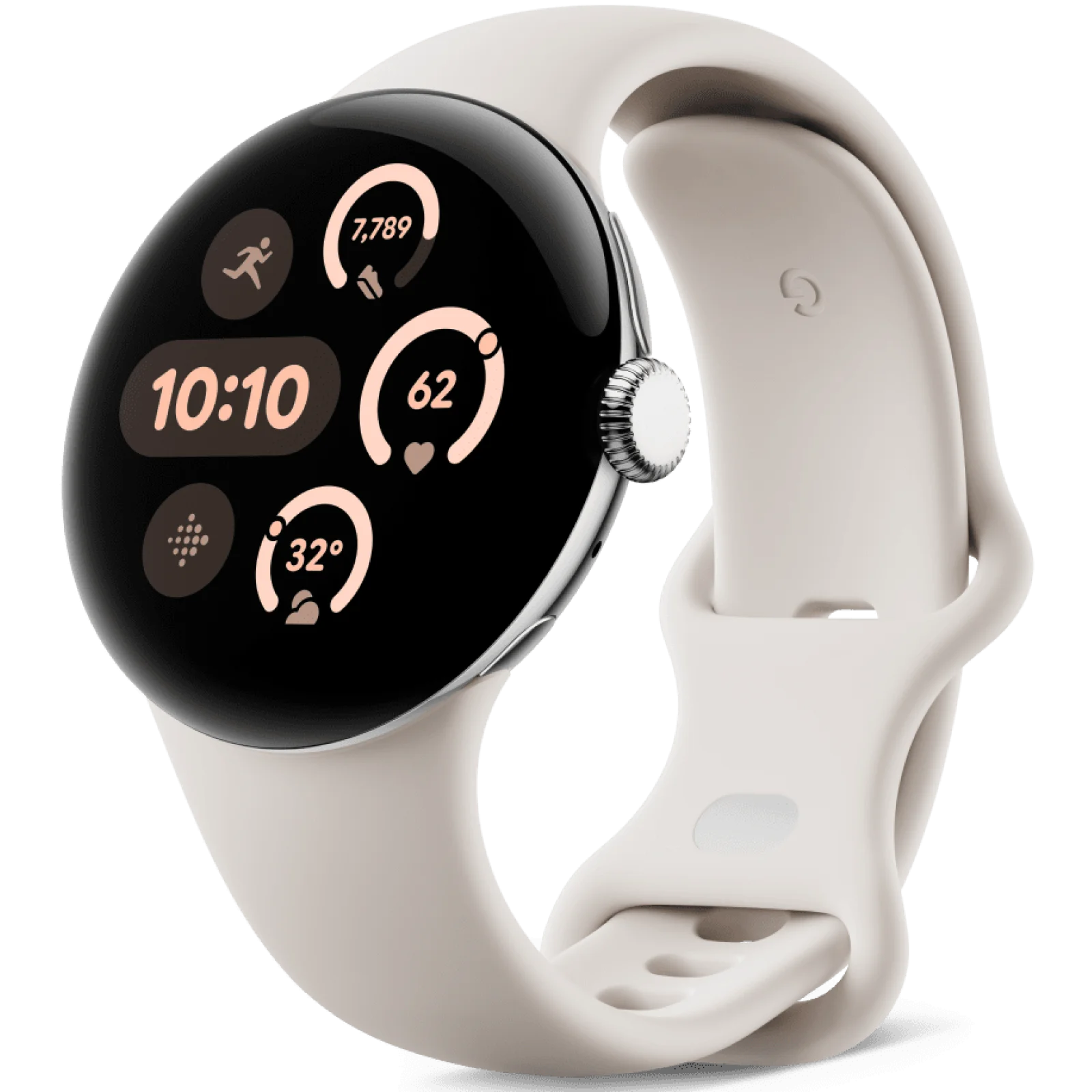Смарт-годинник Google Pixel Watch 3 41mm WiFi Polished Silver Case / Porcelain Active Band
