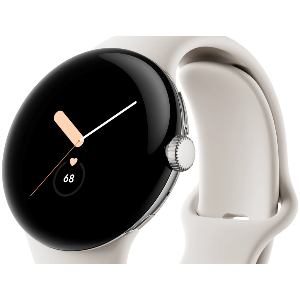 Смарт-часы Google Pixel Watch LTE Polished Silver Case / Chalk Active Band