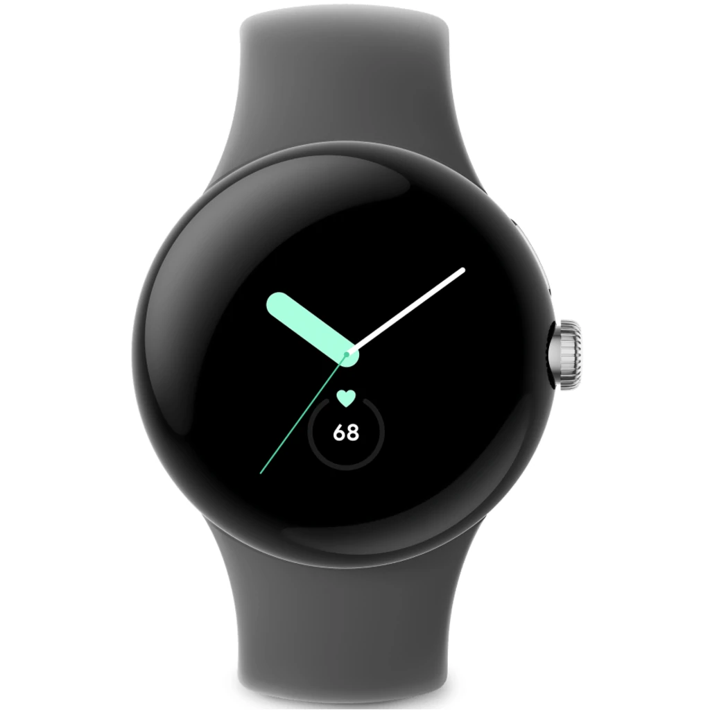 Смарт-годинник Google Pixel Watch WiFi Polished Silver Case / Charcoal Active Band