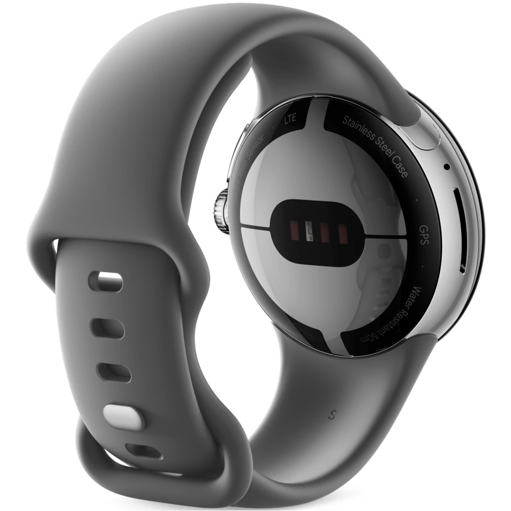 Смарт-годинник Google Pixel Watch WiFi Polished Silver Case / Charcoal Active Band