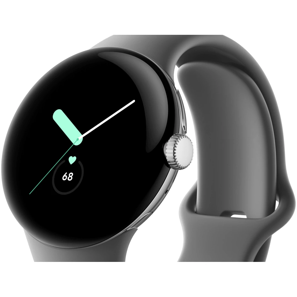 Смарт-годинник Google Pixel Watch WiFi Polished Silver Case / Charcoal Active Band