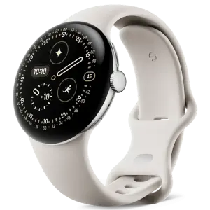 Смарт-часы Google Pixel Watch 4 41mm Wi-Fi Matte Polished Silver Case / Porcelain Active Band