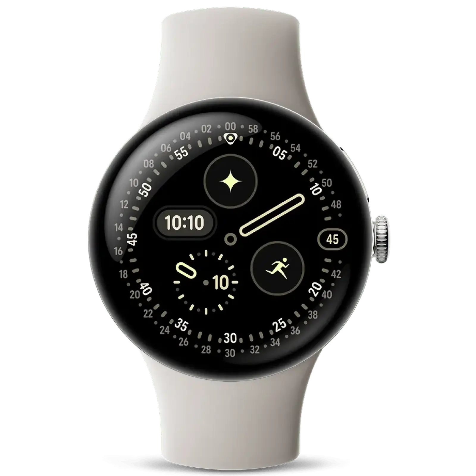 Смарт-часы Google Pixel Watch 4 41mm Wi-Fi Matte Polished Silver Case / Porcelain Active Band