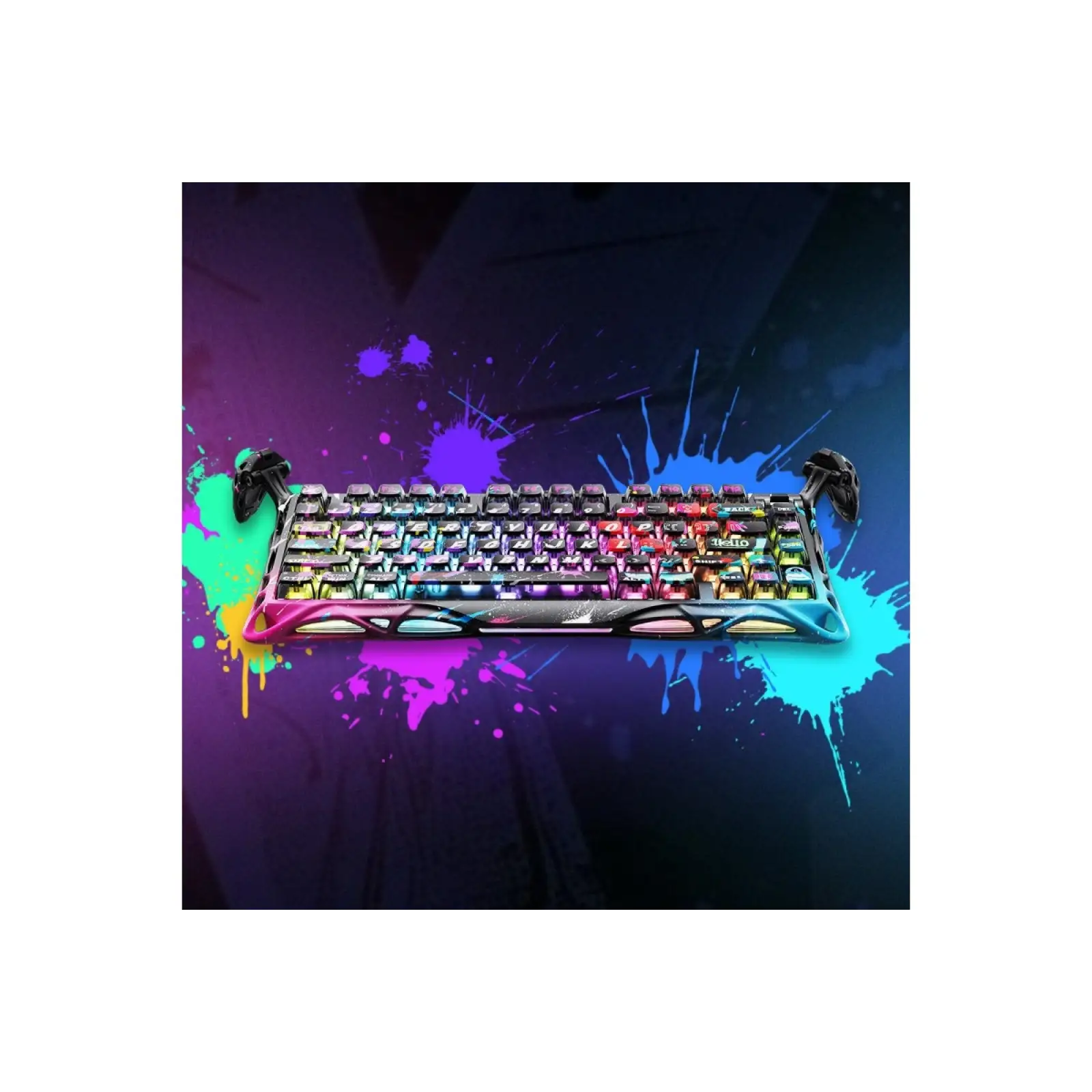 Клавиатура GravaStar Mercury V75 Pro Magnetic Jade Gaming Neon Graffiti (GSV75PRO_U_CG_BLK) UA