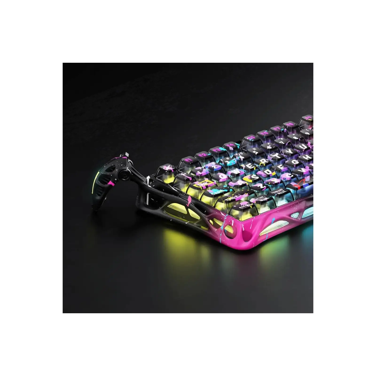 Клавиатура GravaStar Mercury V75 Pro Magnetic Jade Gaming Neon Graffiti (GSV75PRO_U_CG_BLK) UA