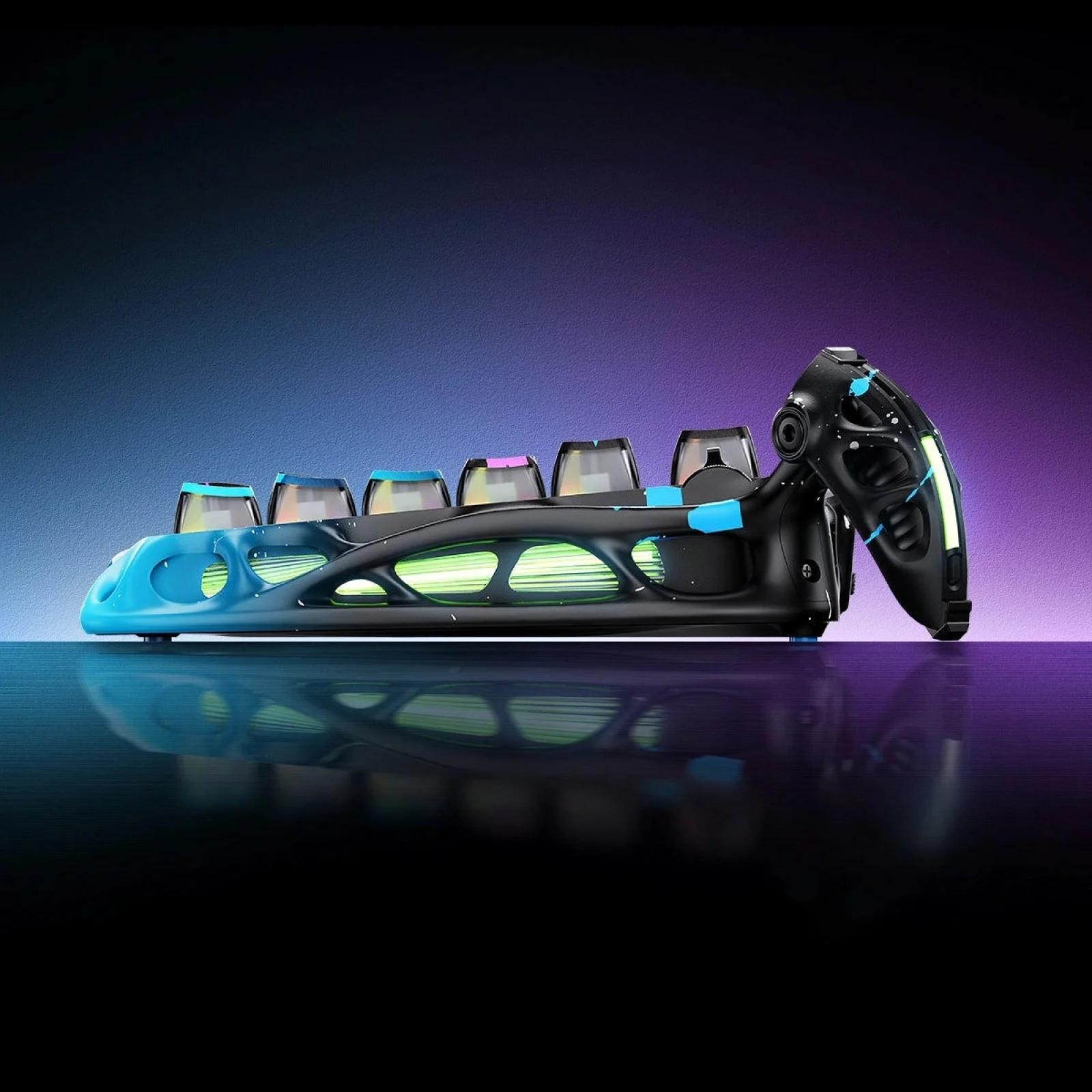 Клавиатура GravaStar Mercury V75 Pro Magnetic Jade Gaming Neon Graffiti (GS_V75_PRO_CG_BLK) UA