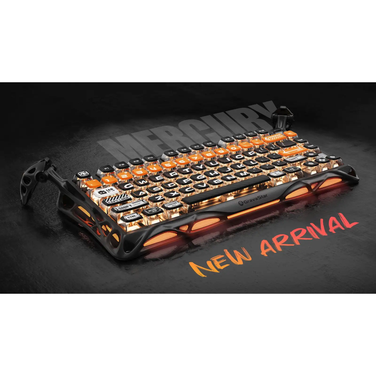 Клавіатура механічна GravaStar Mercury K1 Pro 80keys x Kailh Speedy Mint CyberFlare (GS_K1_PRO_BO_BLK) UA