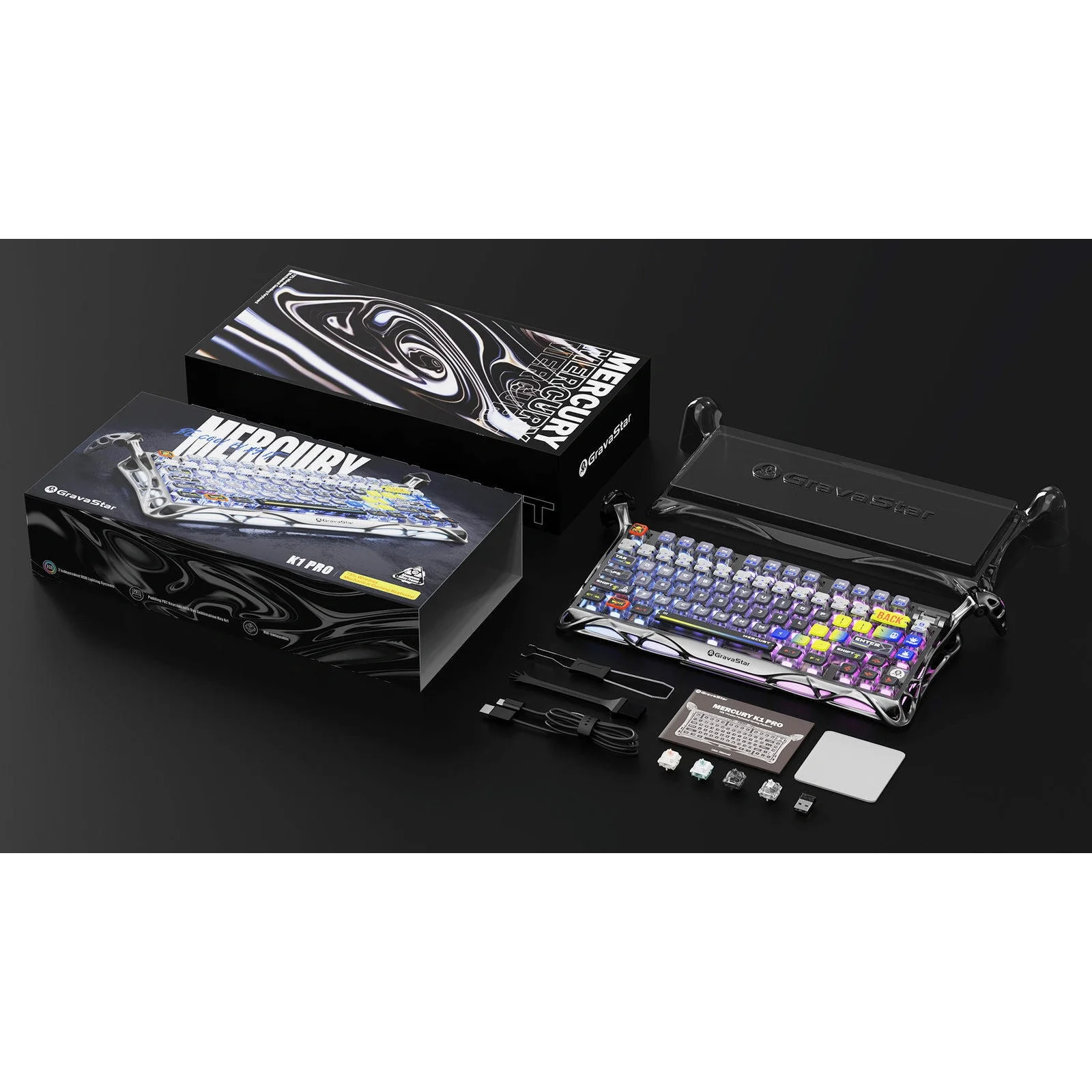 Клавиатура Gravastar Mercury K1 Pro Interstellar Silver (GSK1PRO_S_CGRY)