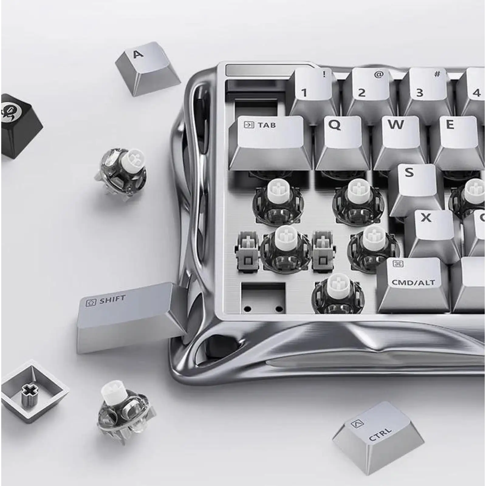 Клавіатура GravaStar Mercury V60 Pro Chrome Silver (GSV60PRO_XTAL_SLV) UA