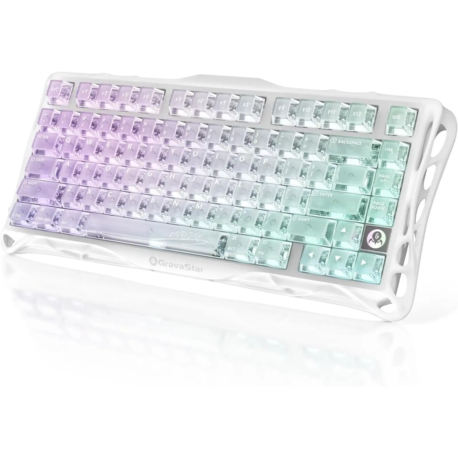 Клавіатура GravaStar Mercury K1 Lite GravaStar x BSUN Grey RGB Crystal Aurora (GSK1LITE_XTAL_AUROA) UA