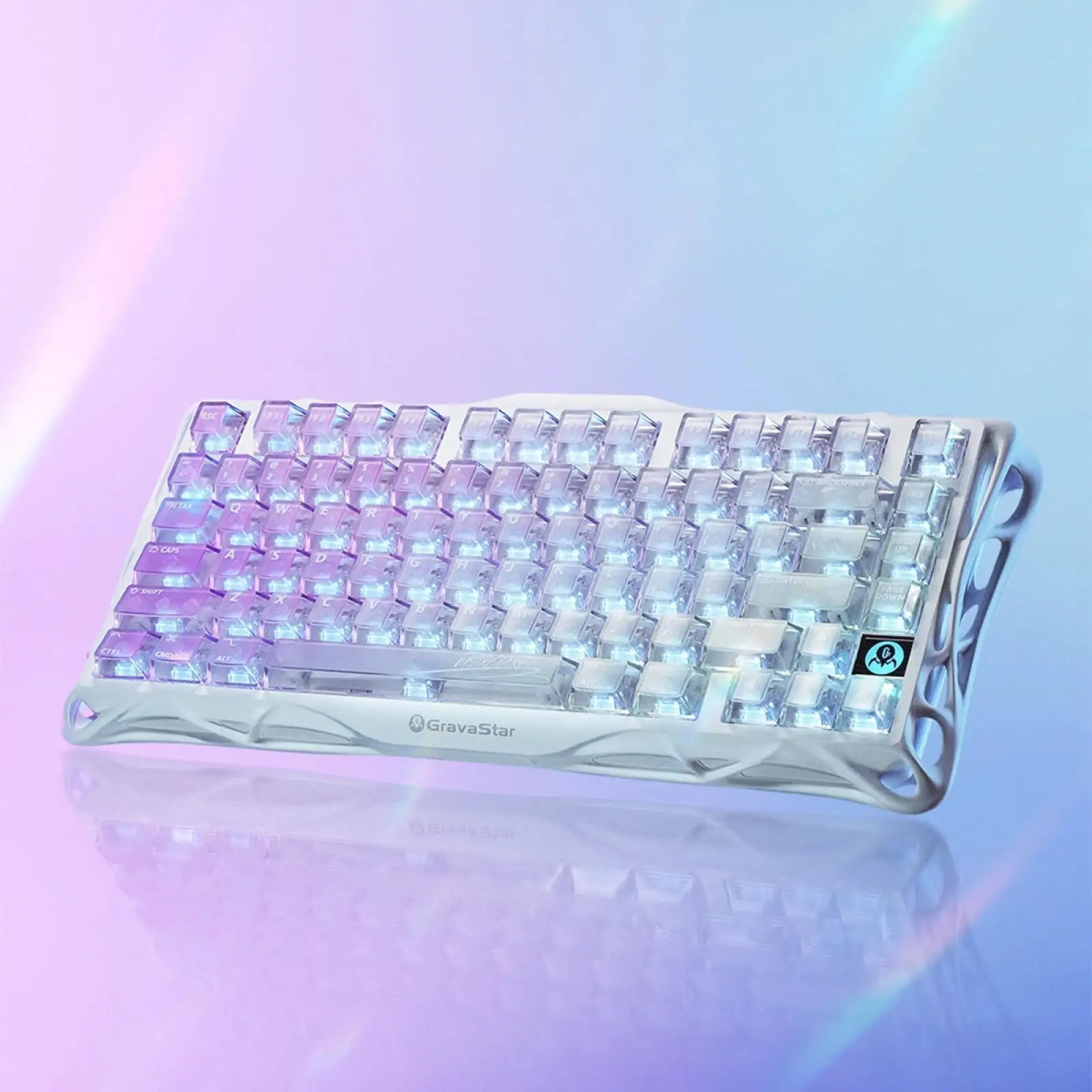 Клавіатура GravaStar Mercury K1 Lite GravaStar x BSUN Grey RGB Crystal Aurora (GSK1LITE_XTAL_AUROA) UA