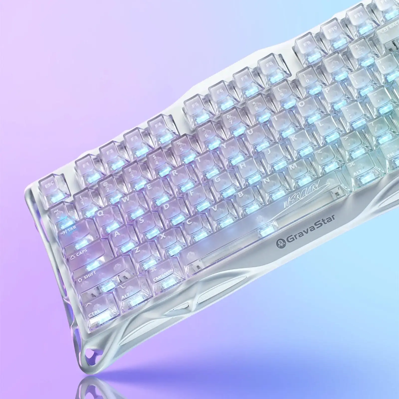 Клавіатура GravaStar Mercury K1 Lite GravaStar x BSUN Grey RGB Crystal Aurora (GSK1LITE_XTAL_AUROA) UA