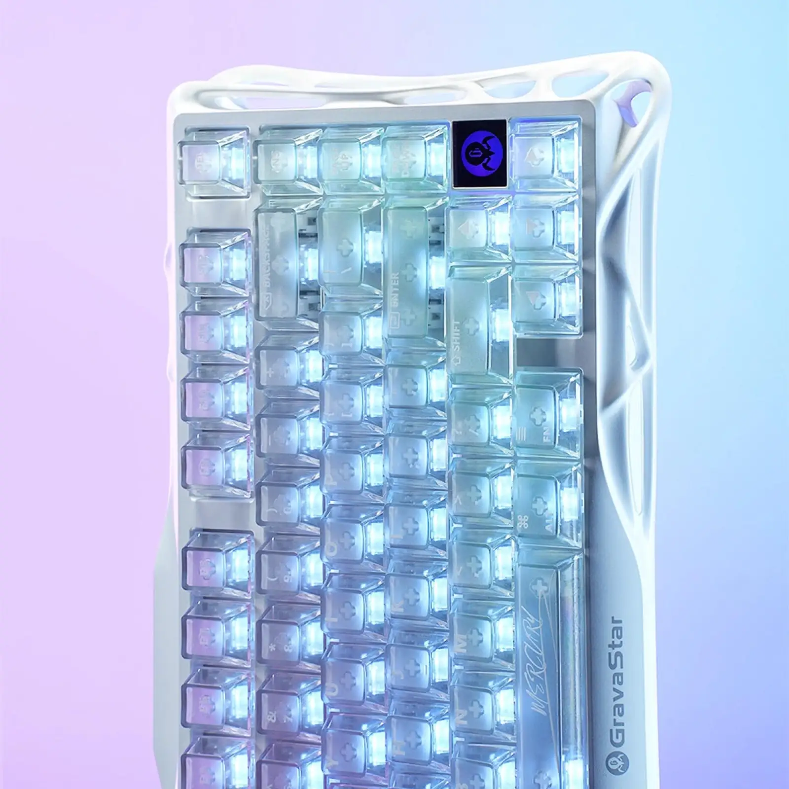 Клавіатура GravaStar Mercury K1 Lite GravaStar x BSUN Grey RGB Crystal Aurora (GSK1LITE_XTAL_AUROA) UA