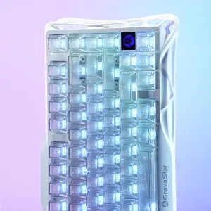 Клавіатура GravaStar Mercury K1 Lite GravaStar x BSUN Grey RGB Crystal Aurora (GSK1LITE_XTAL_AUROA) UA