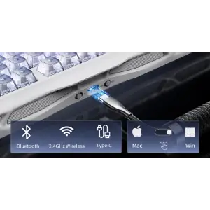 Клавіатура GravaStar Mercury K1 Lite GravaStar x BSUN Grey RGB Crystal Aurora (GSK1LITE_XTAL_AUROA) UA