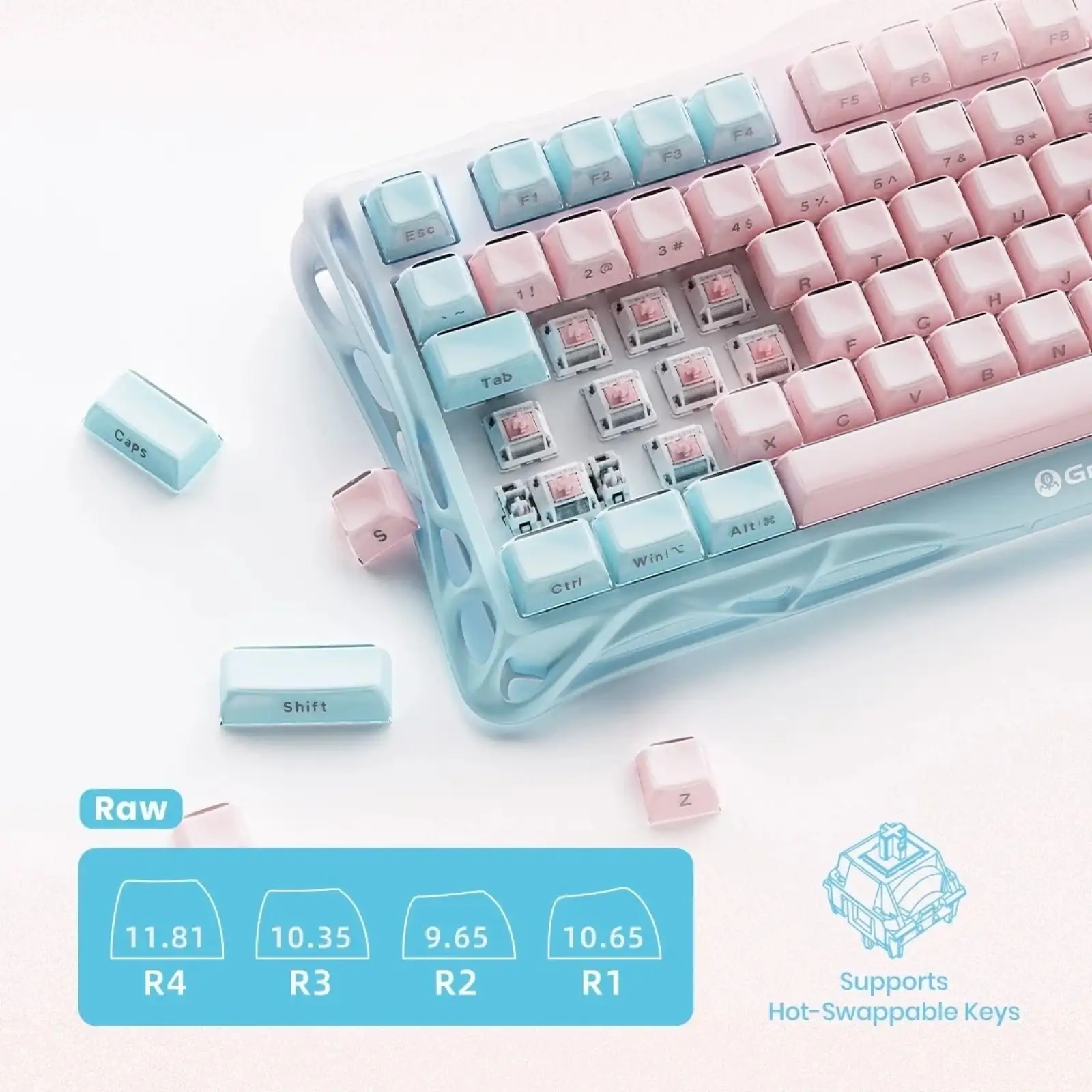 Клавиатура GravaStar Mercury K1 Lite 8 Lumen Rose (GSK1LITE_PM_PNK) UA