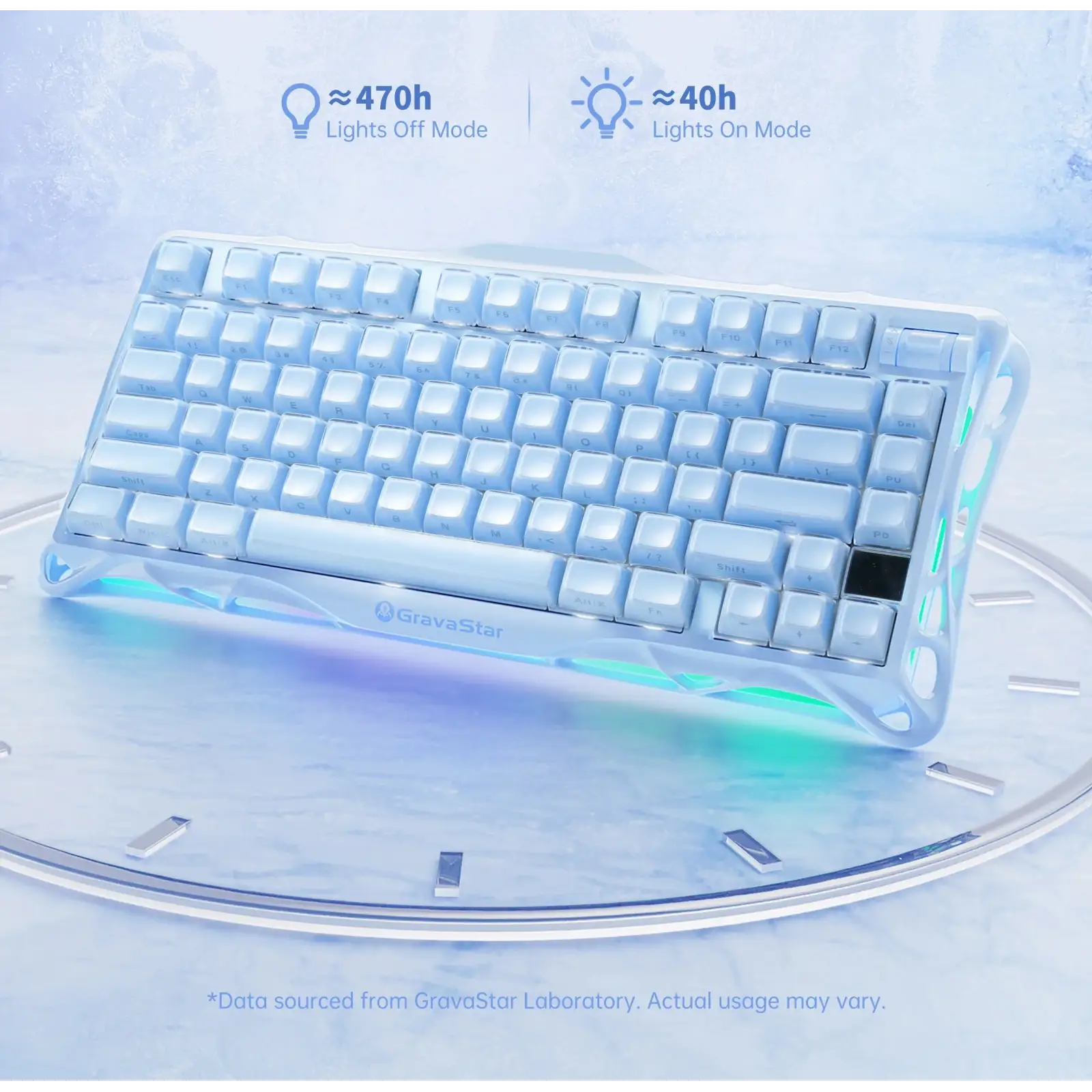 Клавіатура GravaStar Mercury K1 GravaStar x Kailh Cheery Pink Ice Blue (GSK1_BLU) UA