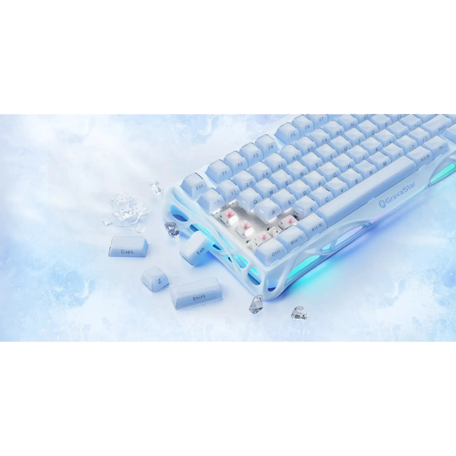 Клавіатура GravaStar Mercury K1 GravaStar x Kailh Cheery Pink Ice Blue (GSK1_BLU) UA