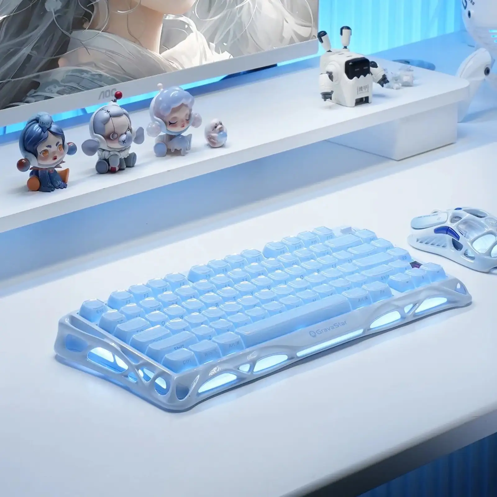 Клавіатура GravaStar Mercury K1 GravaStar x Kailh Cheery Pink Ice Blue (GSK1_BLU) UA