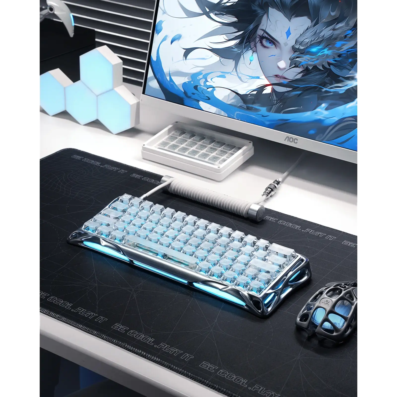 Клавіатура GravaStar Mercury V60 PRO UFO Magnetic Gaming RGB Sliver Frost (GSV60PRO_XTAL_S_SLV) UA