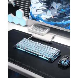 Клавіатура GravaStar Mercury V60 PRO UFO Magnetic Gaming RGB Sliver Frost (GSV60PRO_XTAL_S_SLV) UA