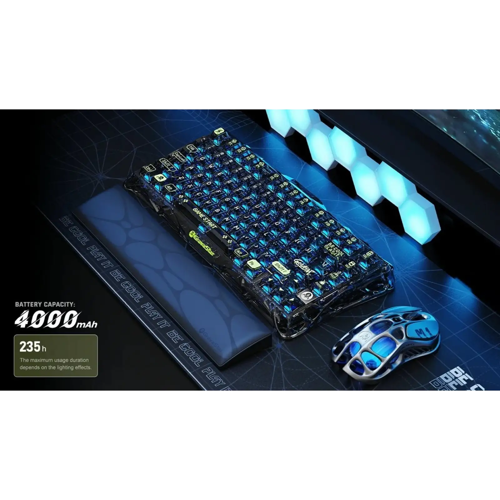 Клавіатура механічна GravaStar Mercury K1 Lite (GSK1LITE_XTAL_BLK) UA
