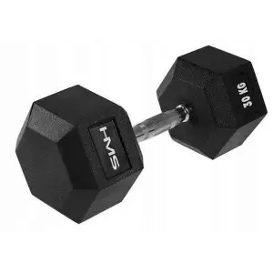 Гантель HMS Hex Pro з гумовим покриттям 1 x 30 кг