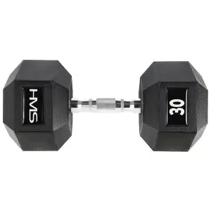 Гантель HMS Hex Pro з гумовим покриттям 1 x 30 кг