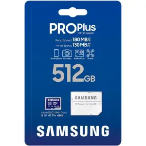 Карта памяти Samsung 512 GB microSDXC UHS-I U3 V30 A2 PRO Plus 2023 (MB-MD512SA)