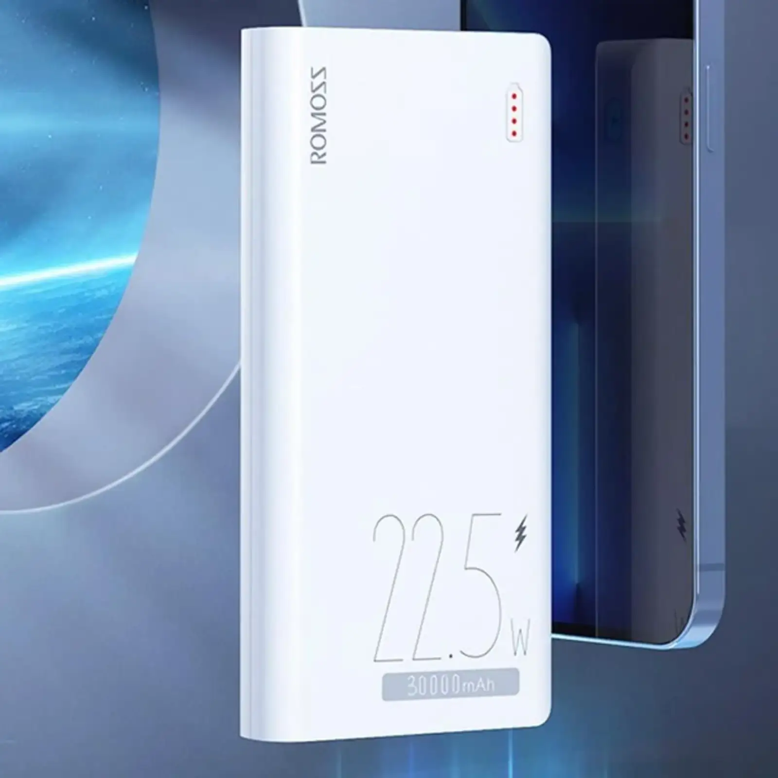 Зовнішній акумулятор Romoss 30000mAh PHP30 22.5W (PHP30-711-1111H) білий UA