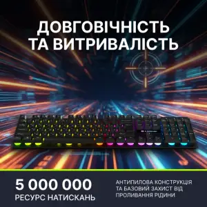 Клавиатура Holmer K-01GS Black Rainbow Gap Light UA
