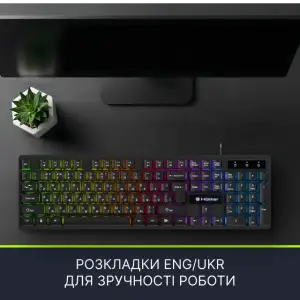 Клавиатура Holmer K-01GS Black Rainbow Gap Light UA