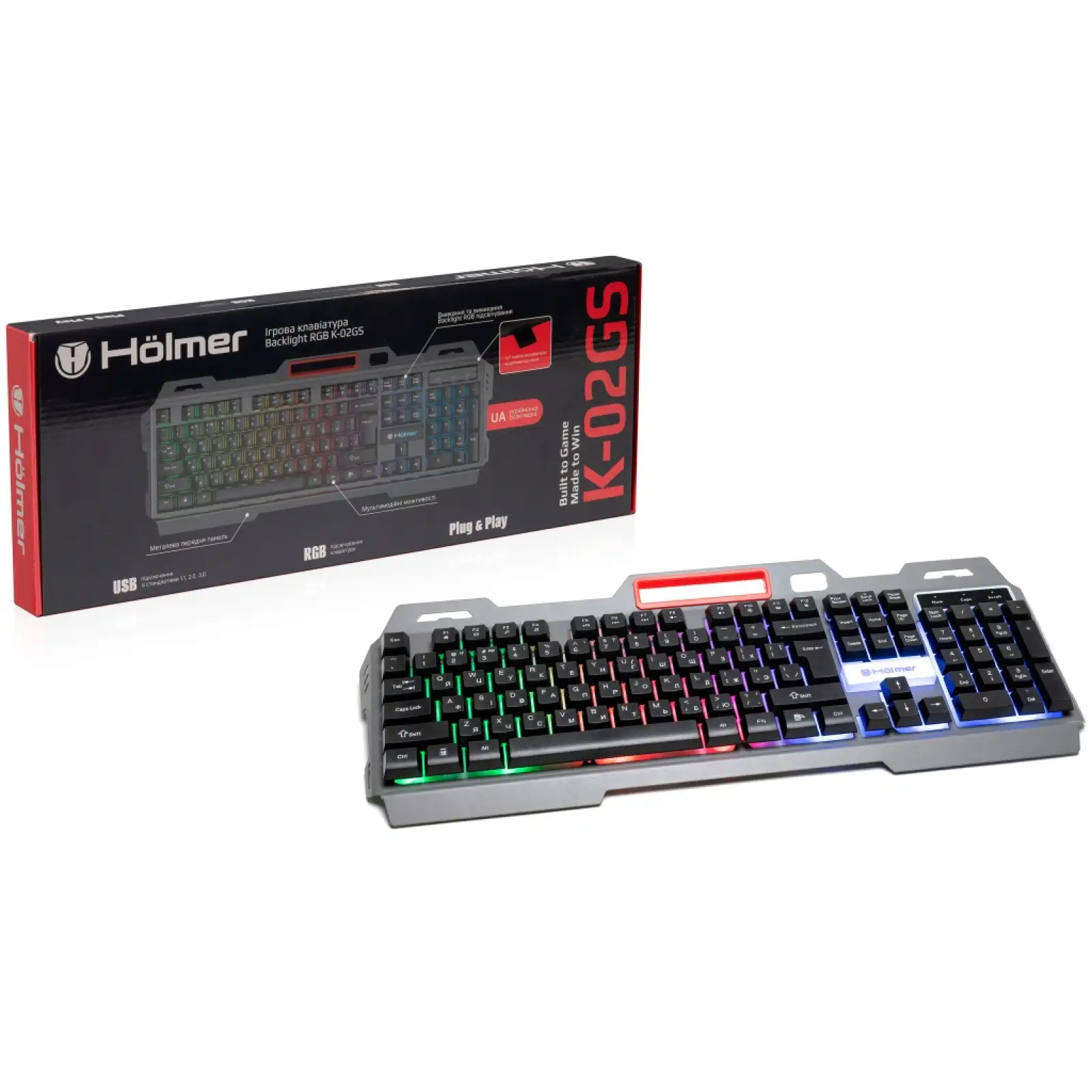 Клавиатура Hölmer K-02GS Rainbow Gap Light UA