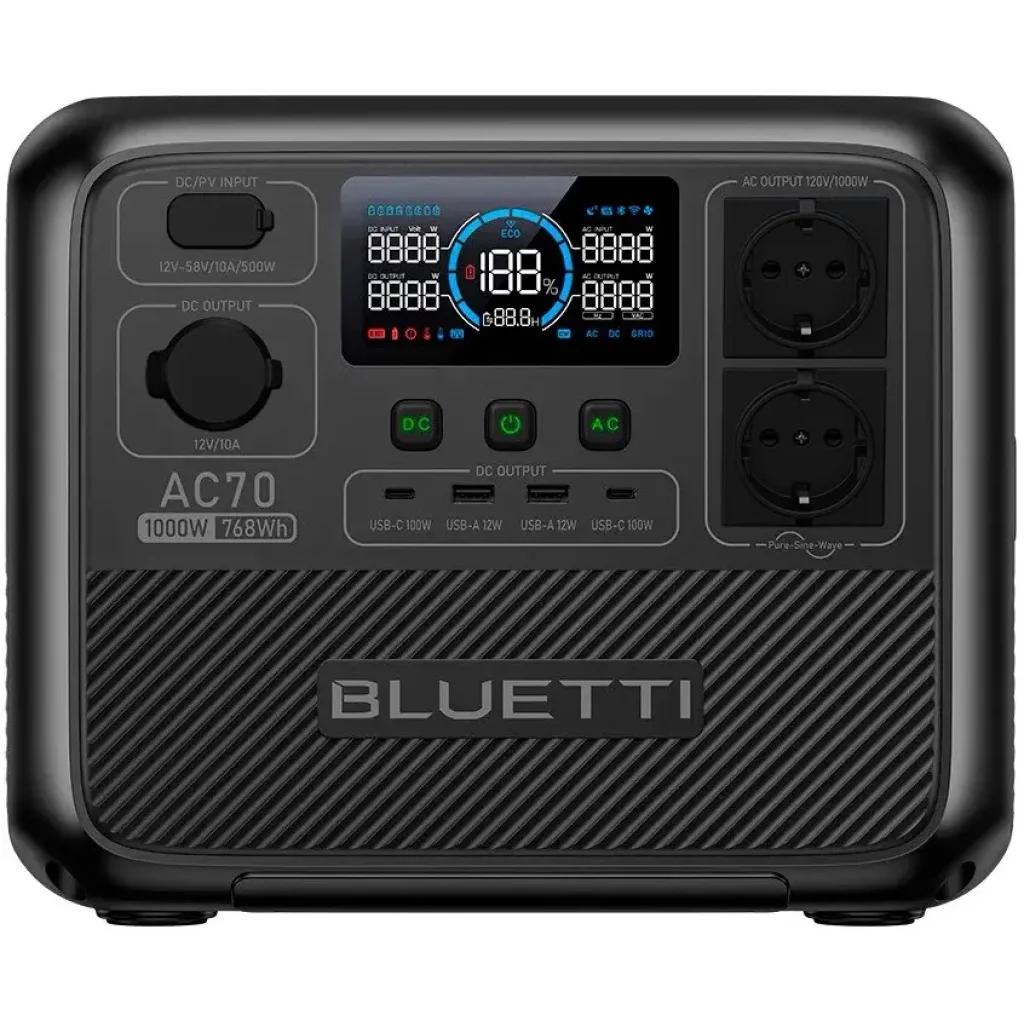 Зарядна станція Bluetti AC70 1000W 768Wh