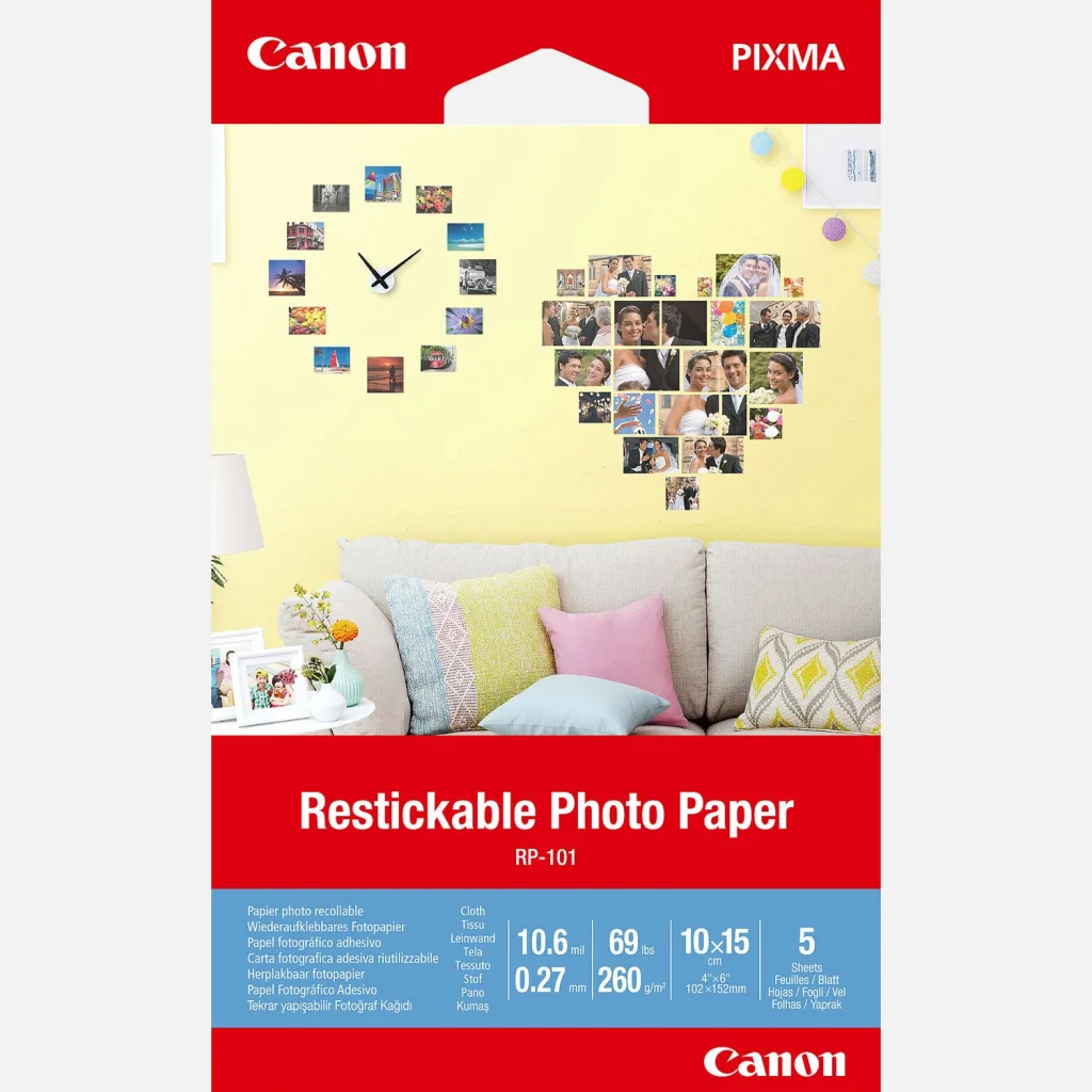 Фотобумага Canon RP-101 10x15 Photo Paper Restickable 5pcs (3635C002)