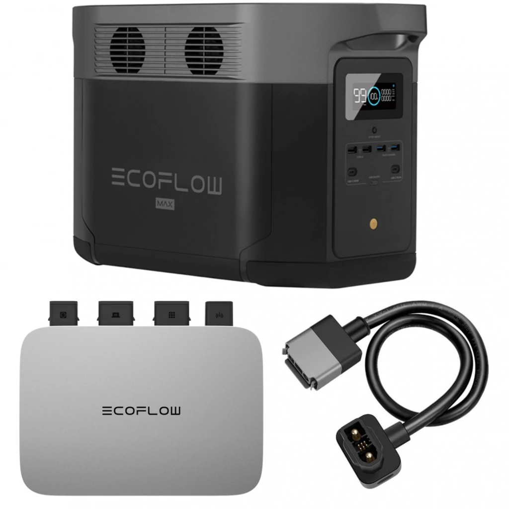 Комплект енергонезалежності EcoFlow PowerStream - мікроінвертор 600W + зарядна станція Delta Max 2000