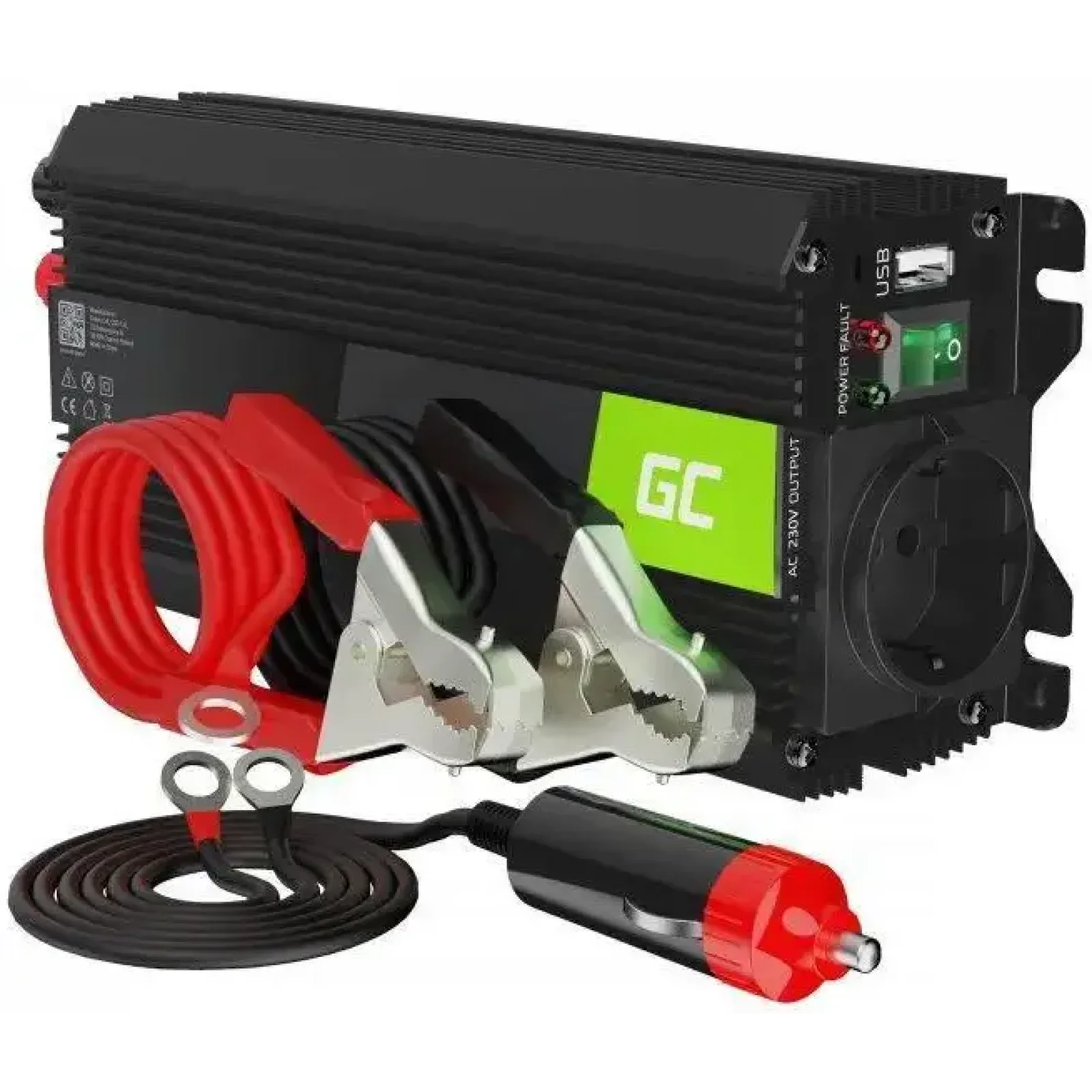 Преобразователь напряжения (инвертор) Green Cell INVGC03 12V/230V 500/1000W