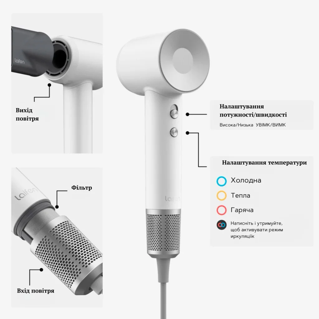 Фен Laifen Swift Pearl White (LF03-WHS-EU)