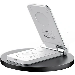 Бездротова зарядка MAXCO 3in1 15W Folding Wireless Charger Grey (MW08)