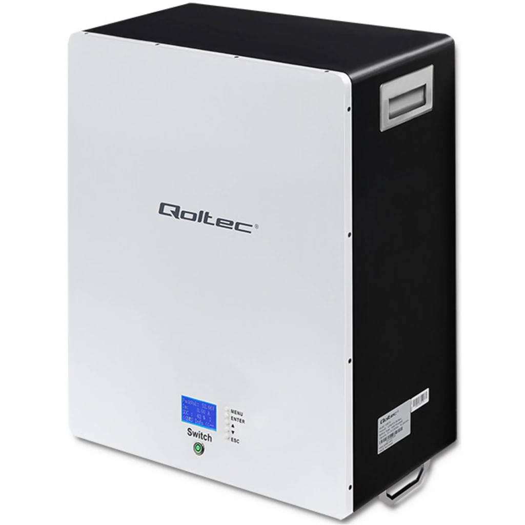 Акумулятор для інвертора Qoltec LiFePO4 9.6kWh 48V BMS LCD (53879)