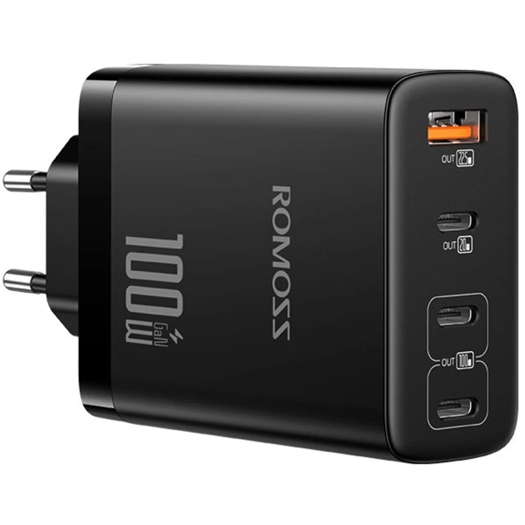 Сетевое зарядное устройство Romoss 2C1A 100W GaN Black (AC100I-12-234H)