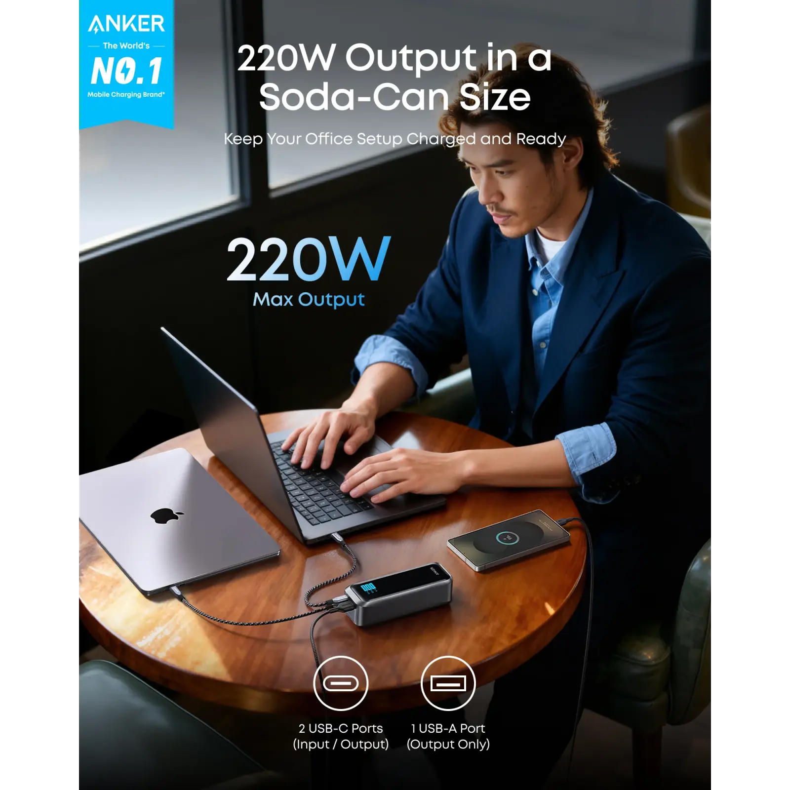 Зовнішній акумулятор Anker Prime 20K 220W