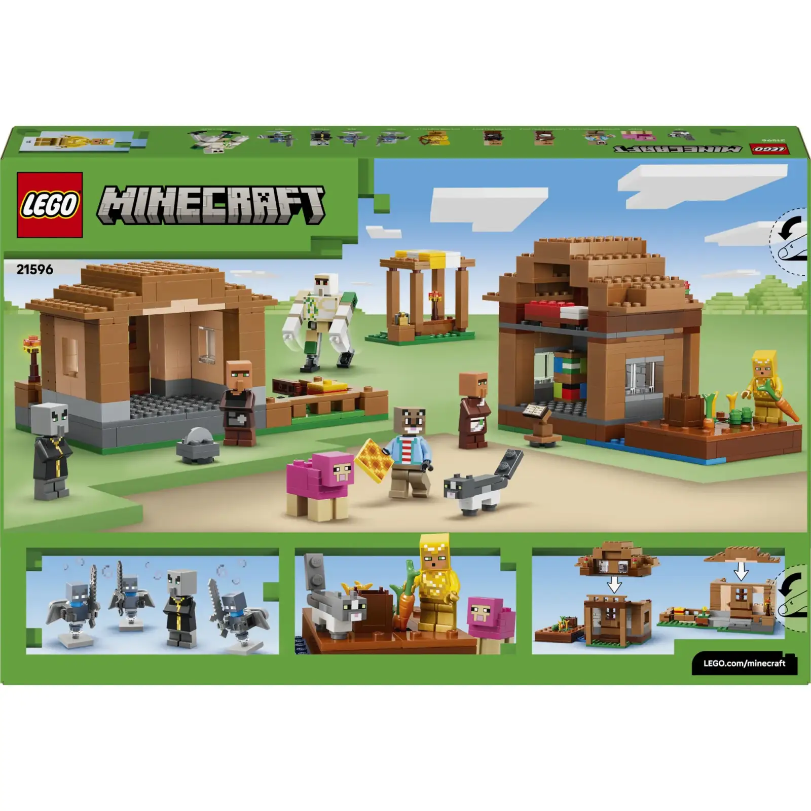 Конструктор LEGO Minecraft Нападение заклинателя на деревню (21596)