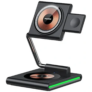 Беспроводная зарядка MAXCO 3in1 15W Wireless Charger Black (MW07)