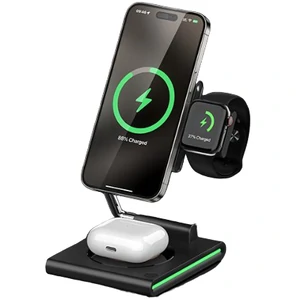 Бездротова зарядка MAXCO 3in1 15W Wireless Charger Black (MW07)