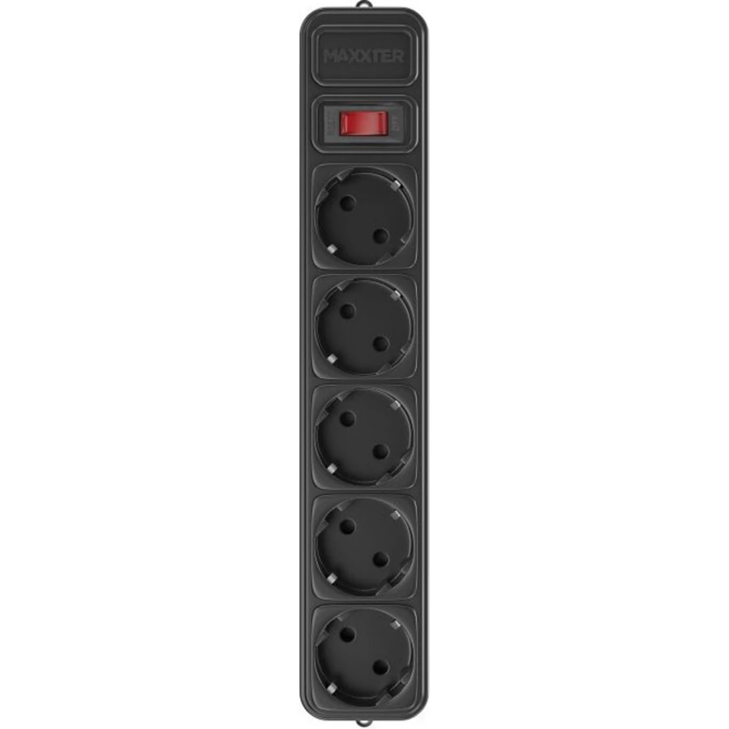 Фільтр живлення Maxxter (SPM5-G-10B) 5 розеток 3м Black UA