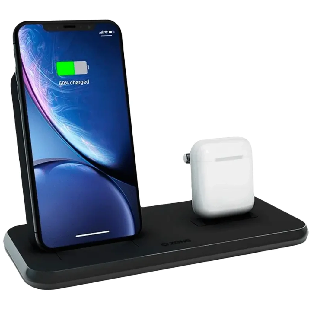 Беспроводная зарядка Zens Stand + Dock Aluminium Wireless Charger 10W Black (ZEDC06B/00)