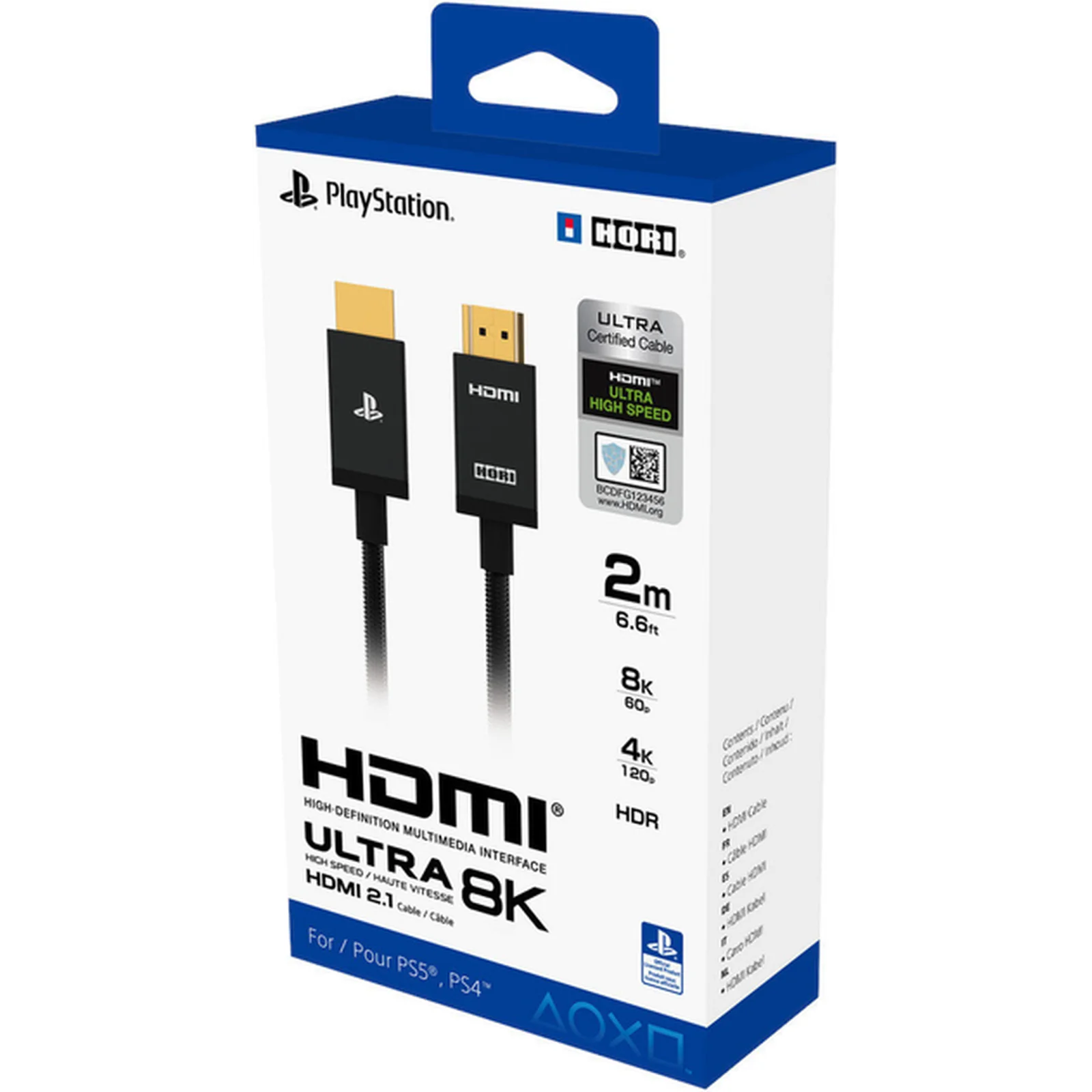Кабель Hori HDMI PS5 Ultra High Speed 8K 2 м (0810050910583)